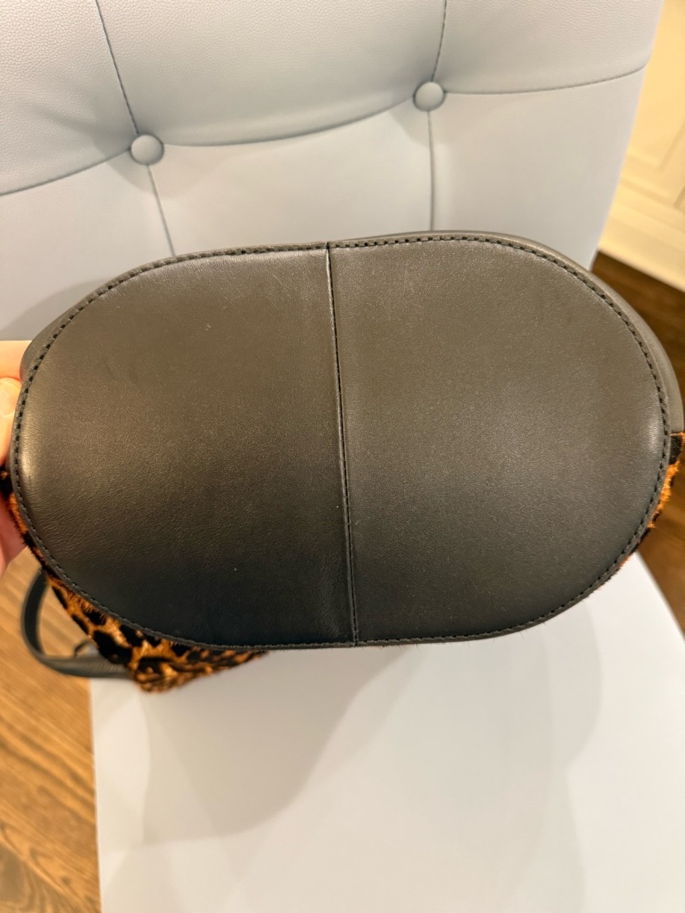 J Crew Berkeley bucket bag in leopard-print calf hair and leather - NWOT - Picture 5 of 7